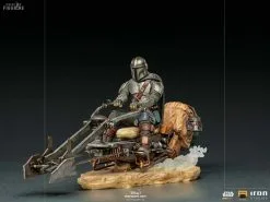 Star Wars The Mandalorian - Figurine Mandalorian On Speederbike, Deluxe Art Scale -Jeux Vidéo Soldes Magasin figurine mandalorian speederbike deluxe art scale 2