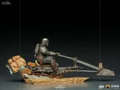 Star Wars The Mandalorian - Figurine Mandalorian On Speederbike, Deluxe Art Scale -Jeux Vidéo Soldes Magasin figurine mandalorian speederbike deluxe art scale 3