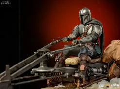 Star Wars The Mandalorian - Figurine Mandalorian On Speederbike, Deluxe Art Scale -Jeux Vidéo Soldes Magasin figurine mandalorian speederbike deluxe art scale 4