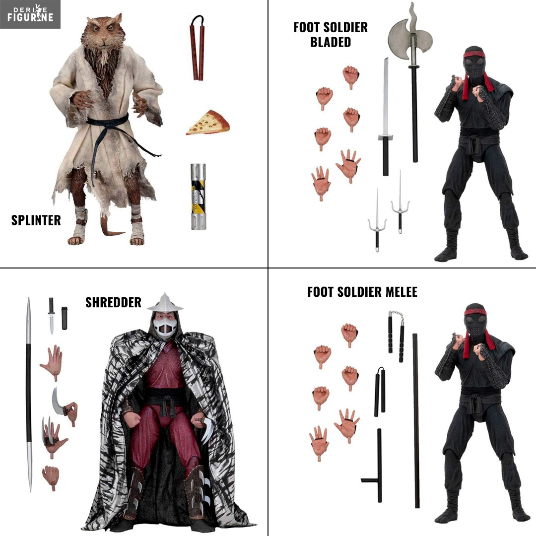 Les Tortues Ninja - Figurine Splinter, Foot Soldier (Bladed Ou Melee) Ou Shredder 2 Les Tortues Ninja - Figurine Splinter, Foot Soldier (Bladed Ou Melee) Ou Shredder – Image 2