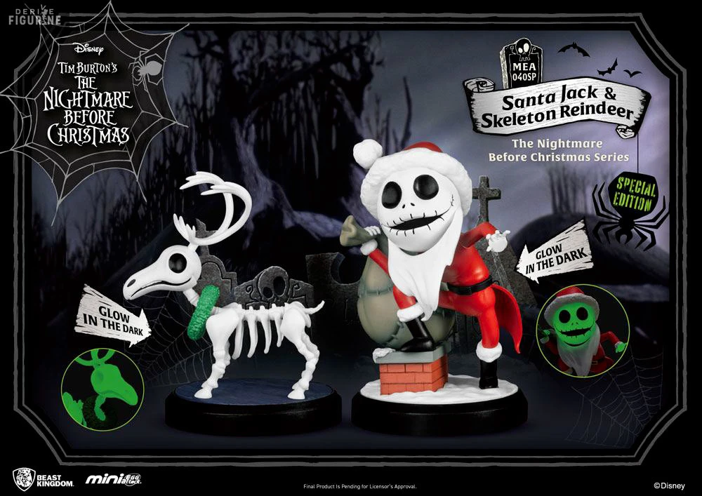Disney L´étrange Noël De Mr. Jack - Pack Figurines Santa Jack & Skeleton Reindeer, Mini Egg Attack 2 Disney L´étrange Noël De Mr. Jack - Pack Figurines Santa Jack & Skeleton Reindeer, Mini Egg Attack – Image 2