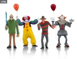 Pack 4 Figurines Toony Terrors - Pennywise 1990 Et 2017, Jason Et Freddy
