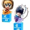 Naruto Shippuden - Pack 2 Figurines Naruto Uzumaki (Fujin) Et Sasuke Uchiwa (Raijin), Petit Chara Land